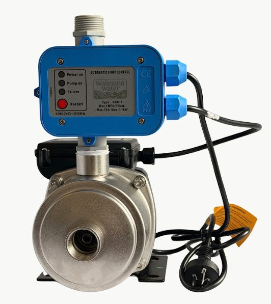 Water pump with control panel on a white background